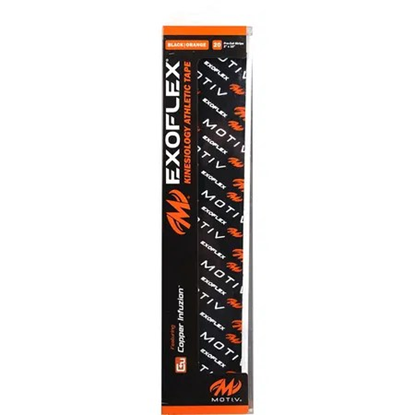 Picture of Motiv ExoFlex Kinesiology Tape Pre Cut Black Orange