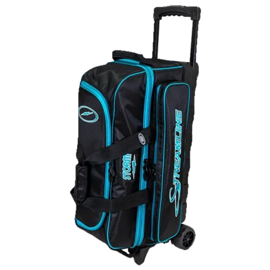 Picture of Storm Streamline 3 Ball Roller Diamond Black Aqua Bowling Bag