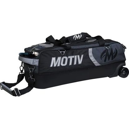 Picture of Motiv Apex 3 Ball Triple Tote Roller Covert Black Bowling Bag