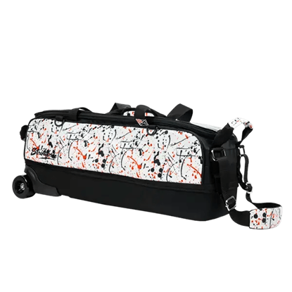 Picture of KR Dye Sub 3 Ball Slim Triple Roller Splash White Black Red Bowling Bag